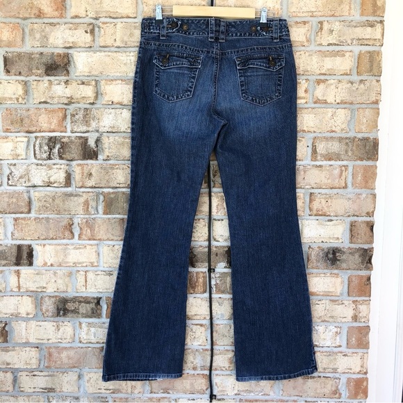 Eddie Bauer Est 1920 Adjustable Waist Button Flap Back Pockets 2009 Jeans 10R - Picture 4 of 16